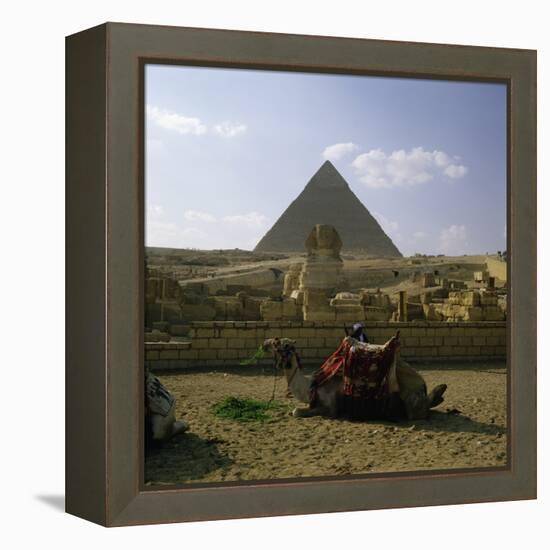 The Great Pyramid and the Sphinx-null-Framed Premier Image Canvas