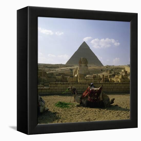 The Great Pyramid and the Sphinx-null-Framed Premier Image Canvas