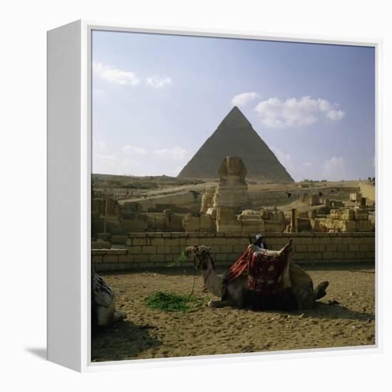 The Great Pyramid and the Sphinx-null-Framed Premier Image Canvas