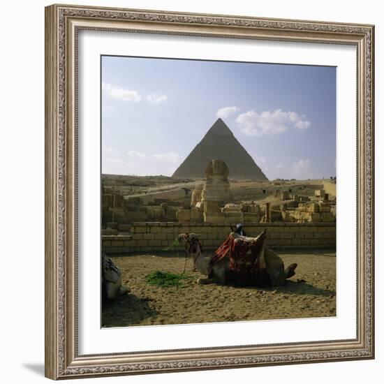 The Great Pyramid and the Sphinx-null-Framed Photographic Print