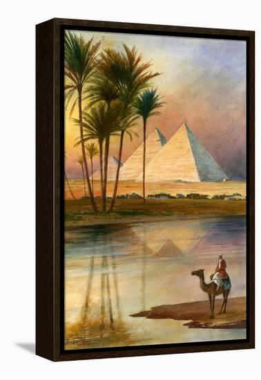 The Great Pyramid of Giizeh-English School-Framed Premier Image Canvas