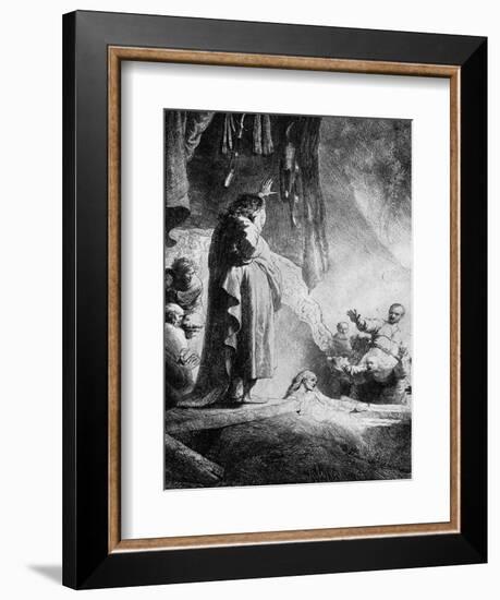 The Great Raising of Lazarus-Rembrandt van Rijn-Framed Giclee Print