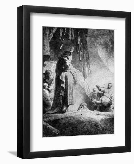 The Great Raising of Lazarus-Rembrandt van Rijn-Framed Giclee Print