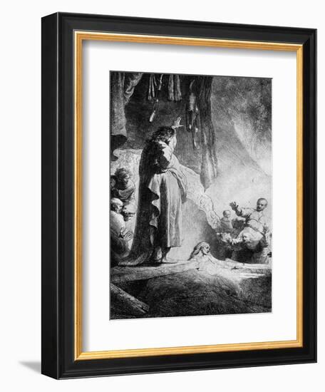 The Great Raising of Lazarus-Rembrandt van Rijn-Framed Giclee Print