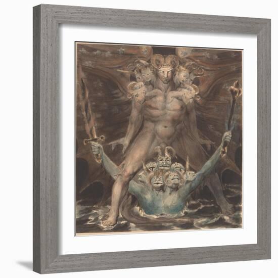 The Great Red Dragon and the Beast from the Sea, c.1805-William Blake-Framed Giclee Print