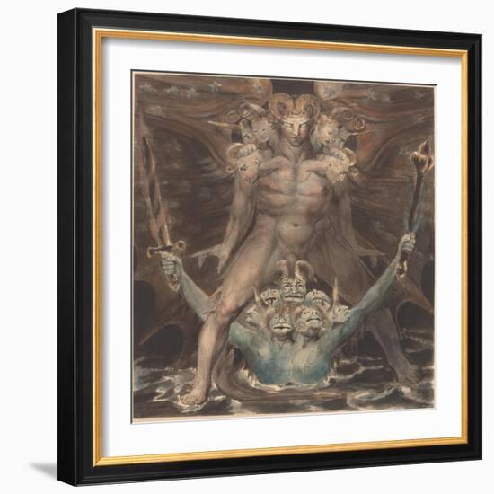 The Great Red Dragon and the Beast from the Sea, c.1805-William Blake-Framed Giclee Print