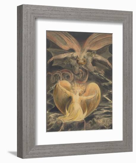 The Great Red Dragon and the Woman Clothed with the Sun, by William Blake, 1805, British painting,-William Blake-Framed Art Print