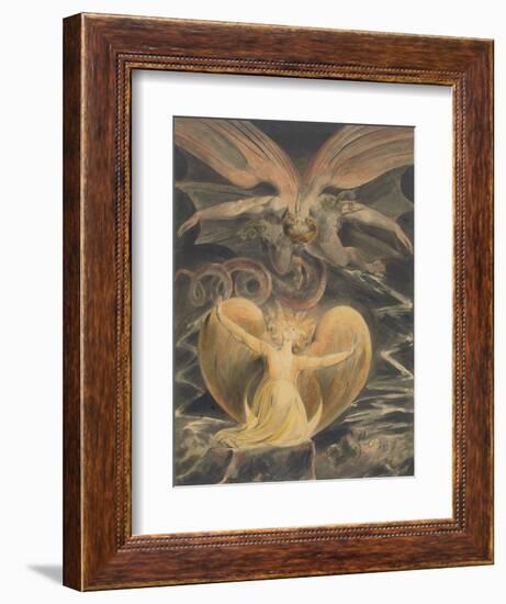 The Great Red Dragon and the Woman Clothed with the Sun, by William Blake, 1805, British painting,-William Blake-Framed Art Print