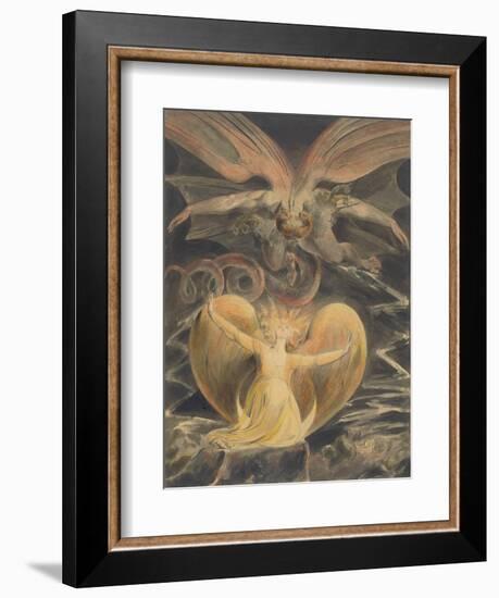 The Great Red Dragon and the Woman Clothed with the Sun, by William Blake, 1805, British painting,-William Blake-Framed Art Print