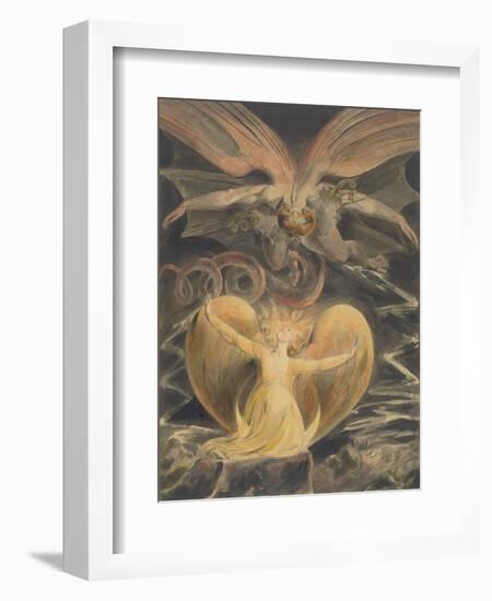 The Great Red Dragon and the Woman Clothed with the Sun, by William Blake, 1805, British painting,-William Blake-Framed Art Print