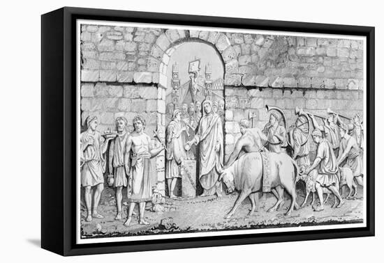 The Great Sacrifice of the Romans on Undertaking a War-James Gardner-Framed Premier Image Canvas