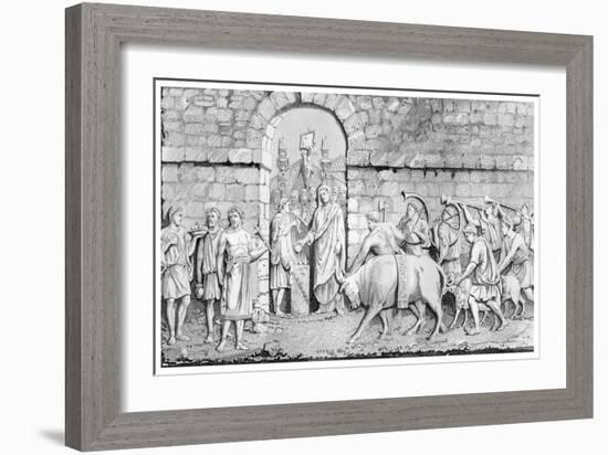 The Great Sacrifice of the Romans on Undertaking a War-James Gardner-Framed Giclee Print