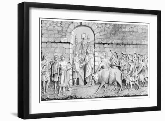 The Great Sacrifice of the Romans on Undertaking a War-James Gardner-Framed Giclee Print