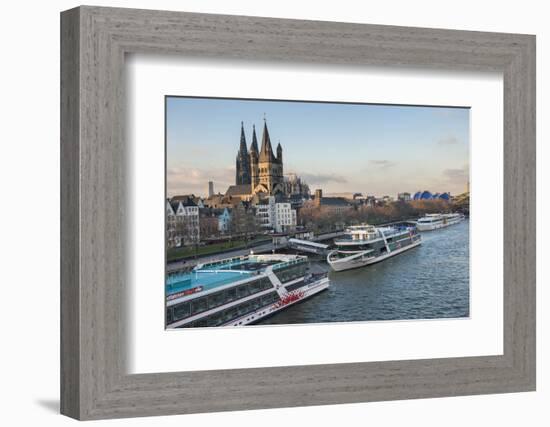 The Great Saint Martin Church and Cologne Cathedral, Cologne, Germany-Lisa S. Engelbrecht-Framed Photographic Print