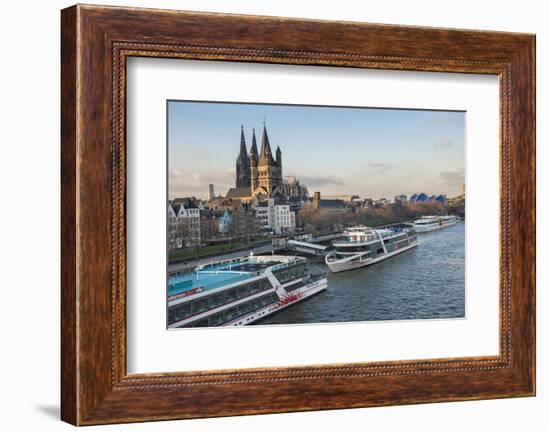 The Great Saint Martin Church and Cologne Cathedral, Cologne, Germany-Lisa S. Engelbrecht-Framed Photographic Print