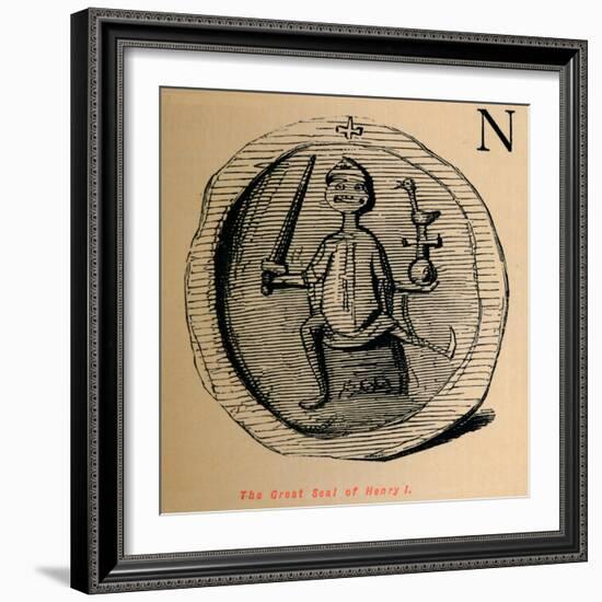 'The Great Seal of Henry I', c1860, (c1860)-John Leech-Framed Giclee Print