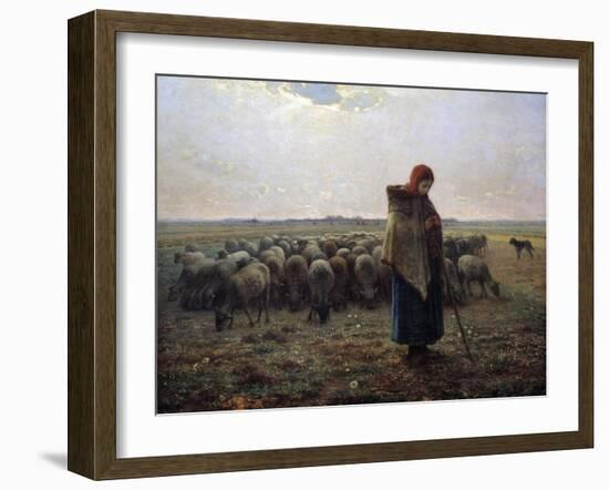 The Great Shepherdess by Jean-Francois Millet-null-Framed Photographic Print