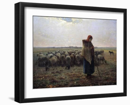 The Great Shepherdess by Jean-Francois Millet-null-Framed Photographic Print