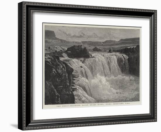 The Great Shoshone Falls, Snake River, Idaho Territory, Usa-null-Framed Giclee Print