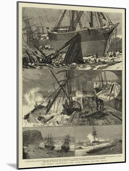 The Great Snowstorm and Gale, Wrecks on the Coast-null-Mounted Giclee Print