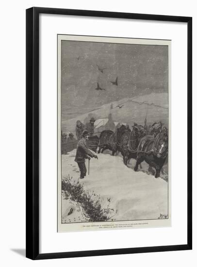 The Great Snowstorm in Northumberland, the Snow-Plough on the Roads Near Alnwick-Richard Caton Woodville II-Framed Giclee Print