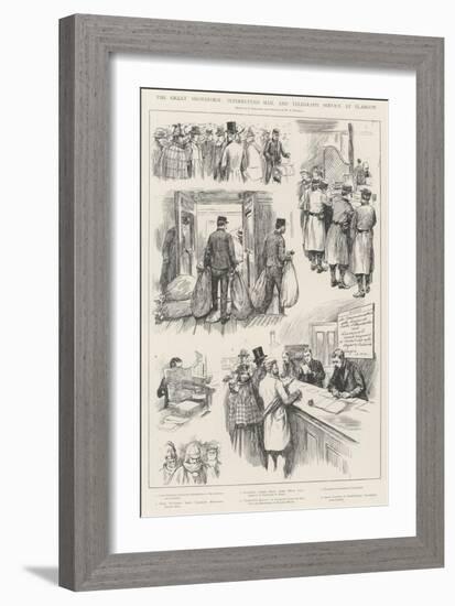 The Great Snowstorm, Interrupted Mail and Telegraph Service at Glasgow-Amedee Forestier-Framed Giclee Print