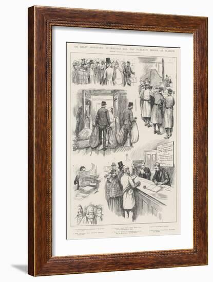 The Great Snowstorm, Interrupted Mail and Telegraph Service at Glasgow-Amedee Forestier-Framed Giclee Print