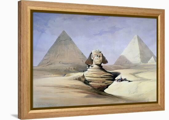The Great Sphinx and Pyramids at Giza, 1838-1839-David Roberts-Framed Premier Image Canvas