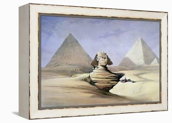 The Great Sphinx and Pyramids at Giza, 1838-1839-David Roberts-Framed Premier Image Canvas