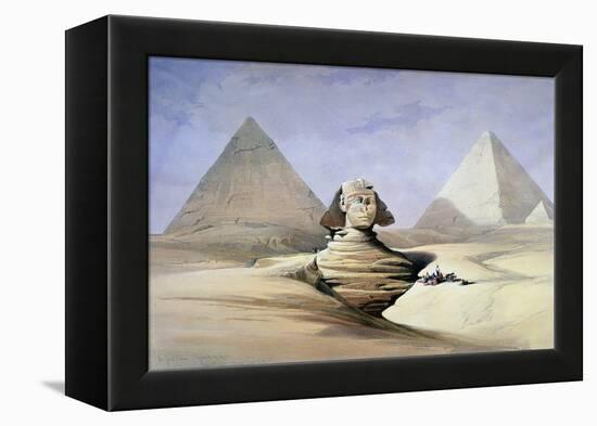 The Great Sphinx and Pyramids at Giza, 1838-1839-David Roberts-Framed Premier Image Canvas