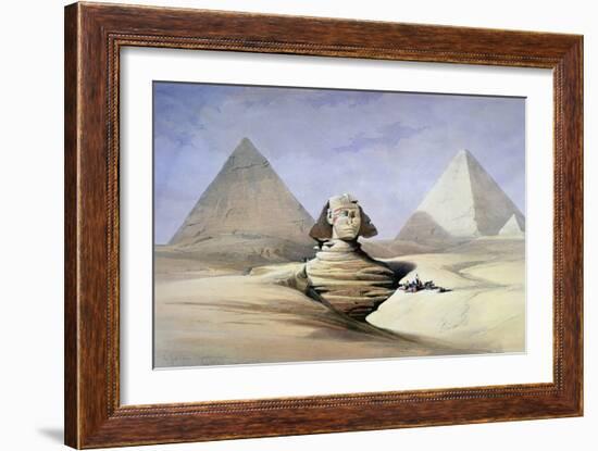 The Great Sphinx and Pyramids at Giza, 1838-1839-David Roberts-Framed Giclee Print