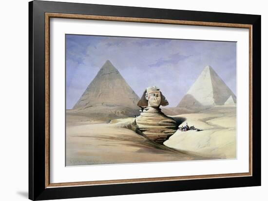 The Great Sphinx and Pyramids at Giza, 1838-1839-David Roberts-Framed Giclee Print