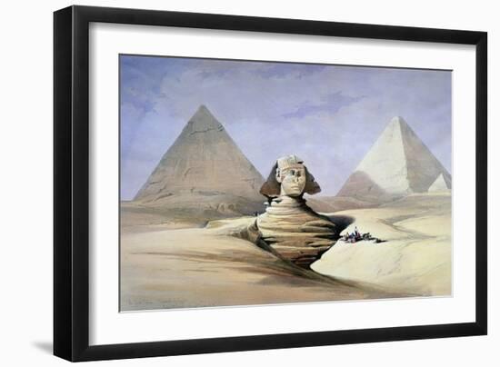 The Great Sphinx and Pyramids at Giza, 1838-1839-David Roberts-Framed Giclee Print