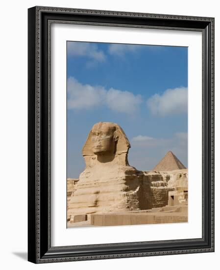 The Great Sphinx and Pyramids of Giza on a Sunny Day-Alex Saberi-Framed Photographic Print