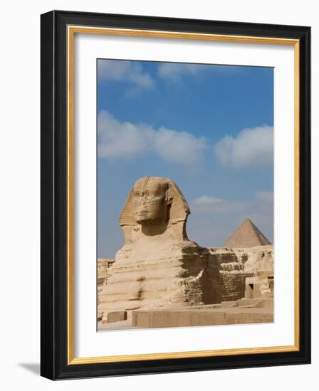 The Great Sphinx and Pyramids of Giza on a Sunny Day-Alex Saberi-Framed Photographic Print