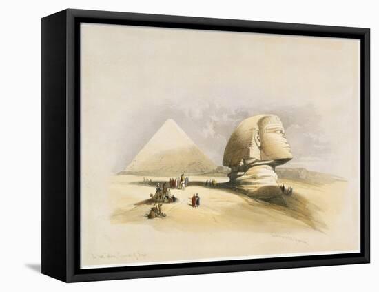 The Great Sphinx and the Pyramids of Giza, 19th century-David Roberts-Framed Premier Image Canvas