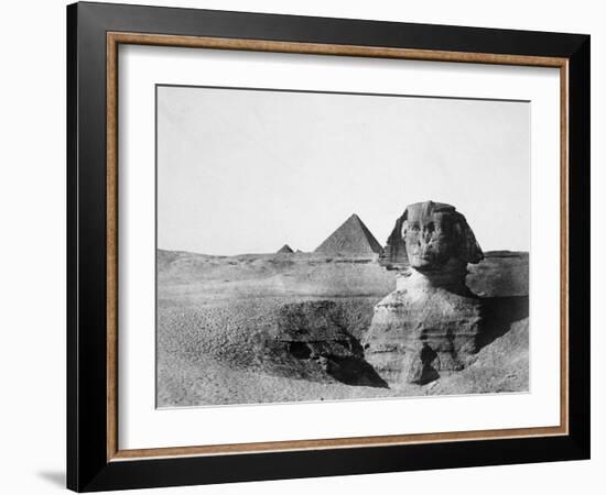 The Great Sphinx and the Pyramids of Giza, Egypt, 1852-Maxime Du Camp-Framed Giclee Print