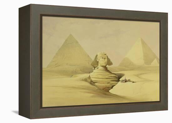The Great Sphinx and the Pyramids of Giza, from "Egypt and Nubia," Vol.1-David Roberts-Framed Premier Image Canvas