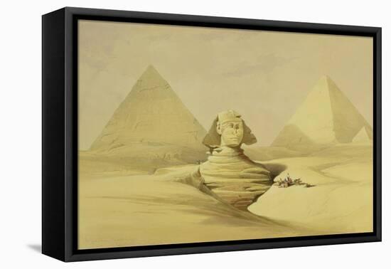 The Great Sphinx and the Pyramids of Giza, from "Egypt and Nubia," Vol.1-David Roberts-Framed Premier Image Canvas