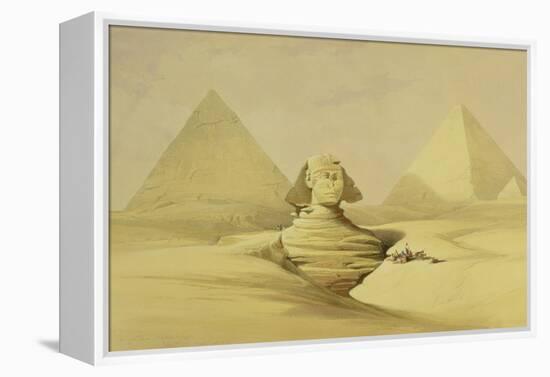 The Great Sphinx and the Pyramids of Giza, from "Egypt and Nubia," Vol.1-David Roberts-Framed Premier Image Canvas