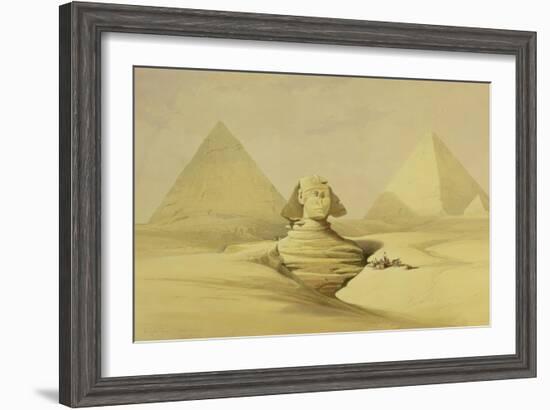 The Great Sphinx and the Pyramids of Giza, from "Egypt and Nubia," Vol.1-David Roberts-Framed Giclee Print