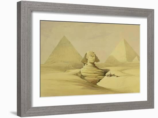 The Great Sphinx and the Pyramids of Giza, from "Egypt and Nubia," Vol.1-David Roberts-Framed Giclee Print