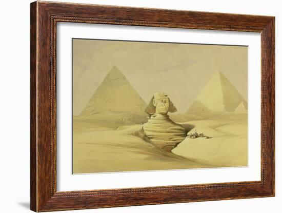 The Great Sphinx and the Pyramids of Giza, from "Egypt and Nubia," Vol.1-David Roberts-Framed Giclee Print