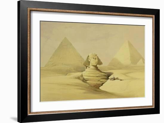 The Great Sphinx and the Pyramids of Giza, from "Egypt and Nubia," Vol.1-David Roberts-Framed Giclee Print
