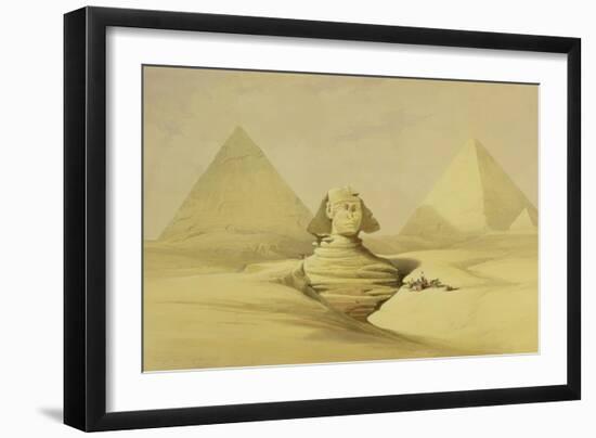 The Great Sphinx and the Pyramids of Giza, from "Egypt and Nubia," Vol.1-David Roberts-Framed Giclee Print