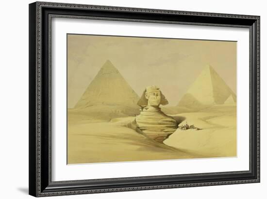 The Great Sphinx and the Pyramids of Giza, from "Egypt and Nubia," Vol.1-David Roberts-Framed Giclee Print