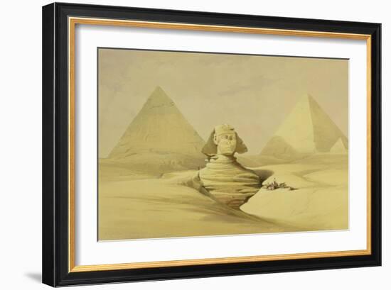 The Great Sphinx and the Pyramids of Giza, from "Egypt and Nubia," Vol.1-David Roberts-Framed Giclee Print