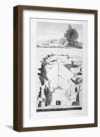 The Great Sphinx of Giza, and the Entrance to the Pyramid of Memphis, C1808-null-Framed Giclee Print