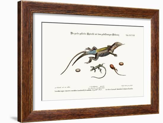 The Great Spotted Lizard with a Forked Tail, 1749-73-George Edwards-Framed Giclee Print