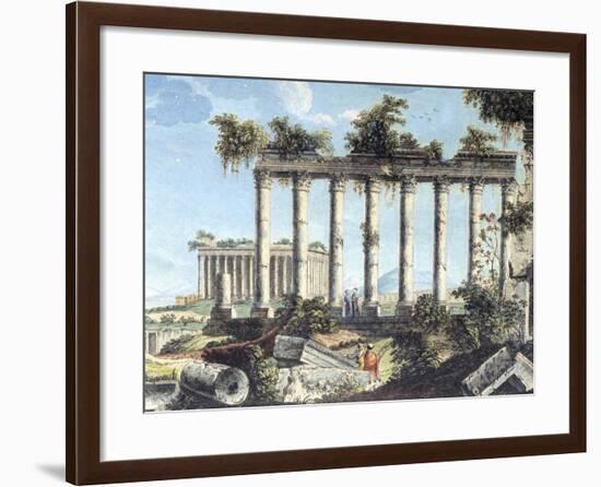 The Great Temple in Baalbek by Peter Paul Benarzech--Framed Giclee Print